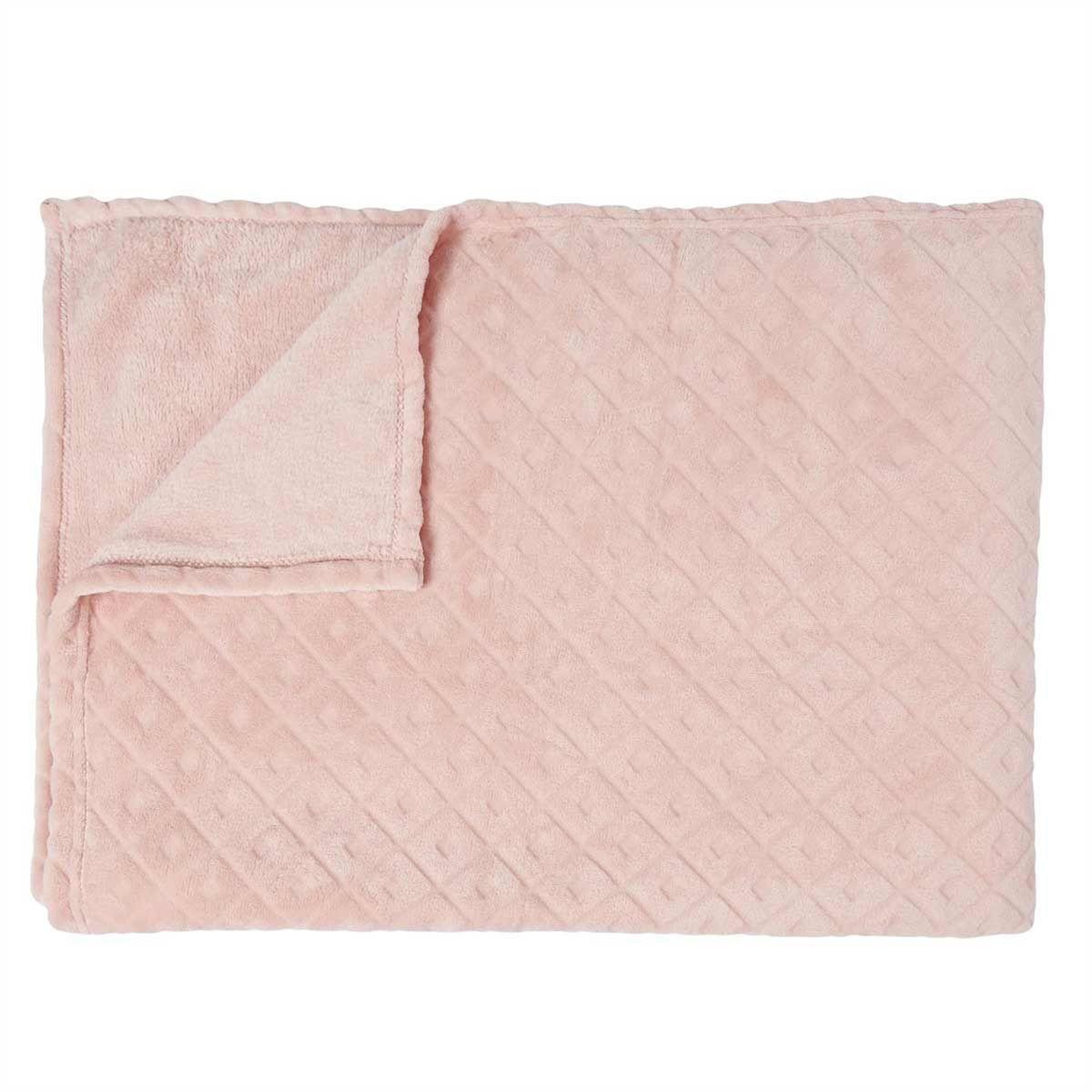 Voir la diapositive 2 : The Home Deco Factory Plaid Déco  Embossé  140x200cm Rose