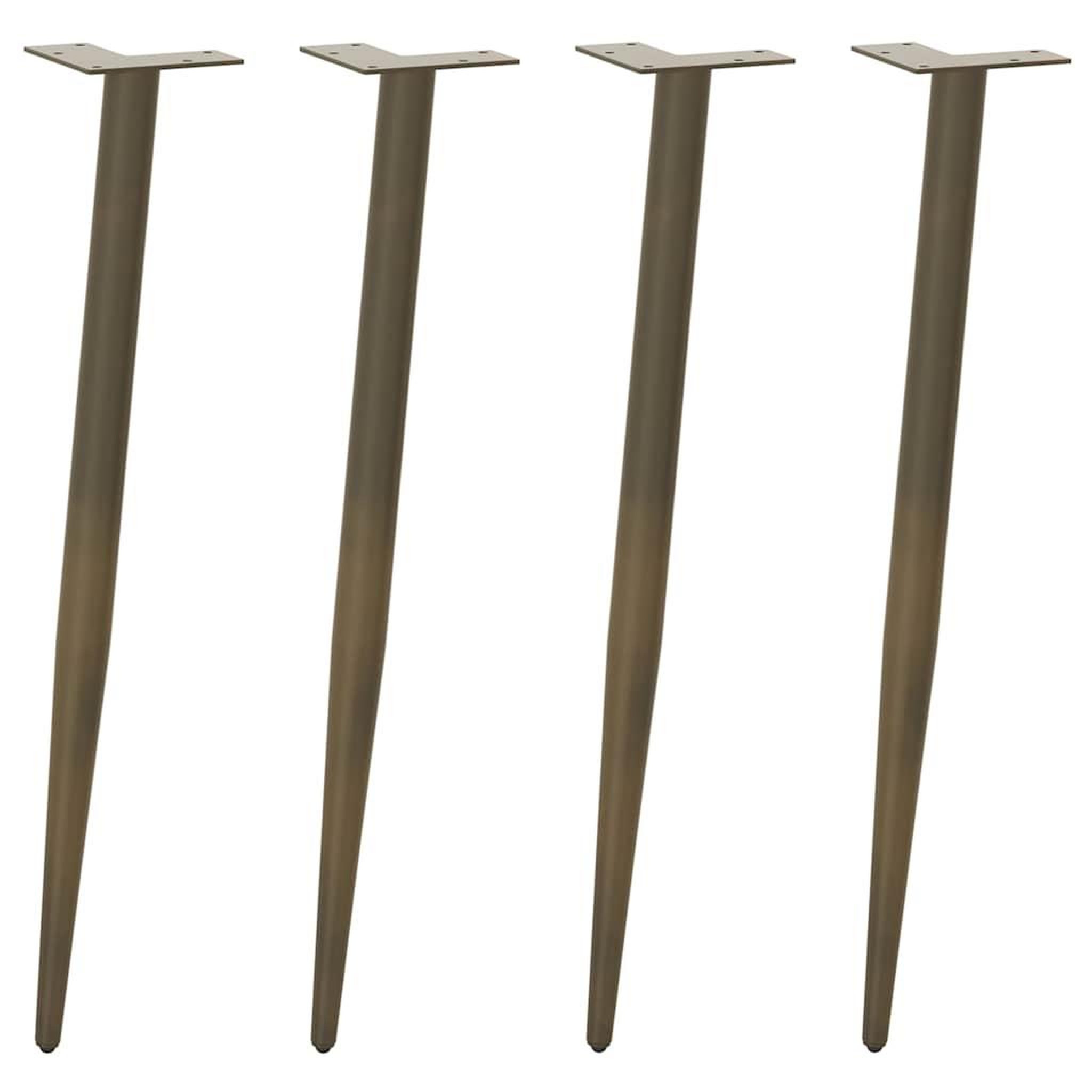 VIDAXL Pieds de table basse forme conique 4 pcs acier naturel 72-73 cm