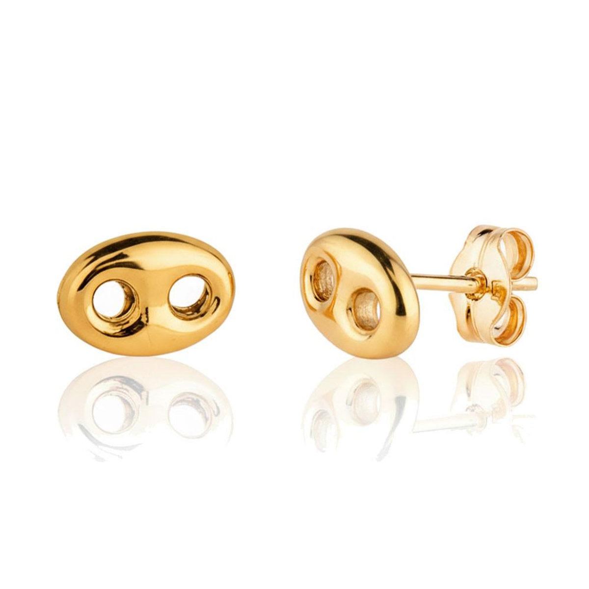 L'ATELIER D'AZUR Boucles d'Oreilles Or 18 Carats 750 Jaune - Grain de Café