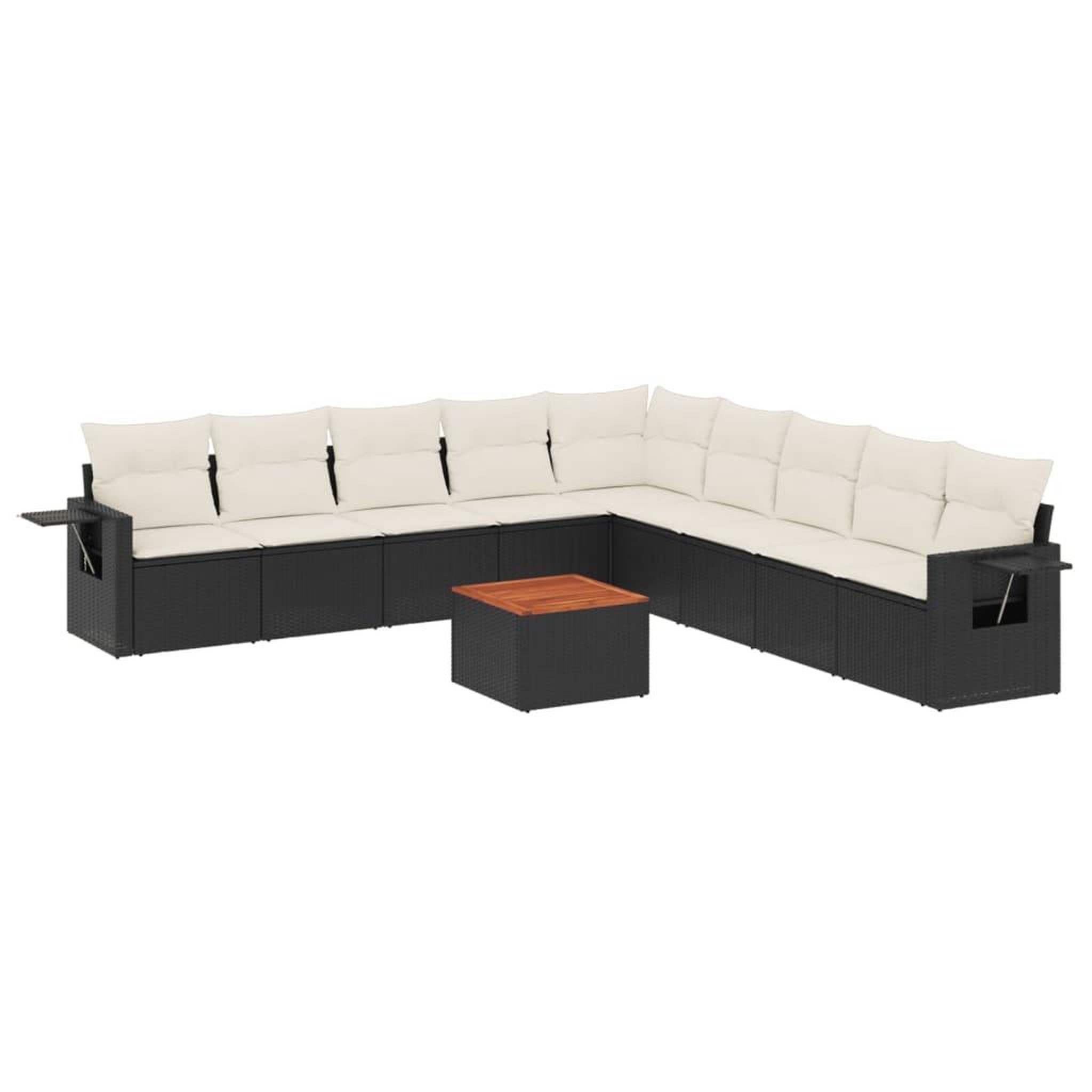 Voir la diapositive 2 : VIDAXL Salon de jardin 10 pcs avec coussins noir resine tressee