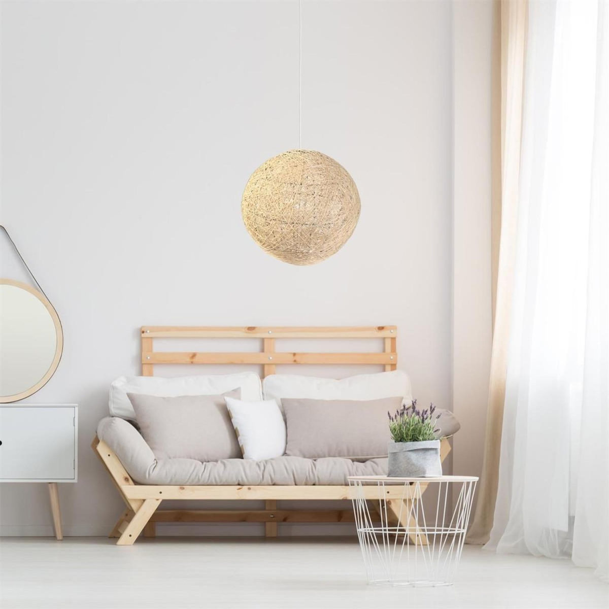 Paris Prix Lampe Suspension Ronde  Tissée  30cm Naturel