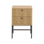 Voir la diapositive 3 : LISA DESIGN Marc - table de chevet - effet bois - pieds en métal - 2 tiroirs