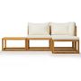 Voir la diapositive 3 : VIDAXL Salon de jardin 4 pcs avec coussin Creme Bois d'acacia solide