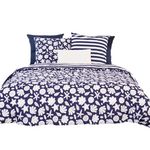 COTE DECO Parure de lit Croisic - Coton adouci. Coloris disponibles : Bleu, Blanc