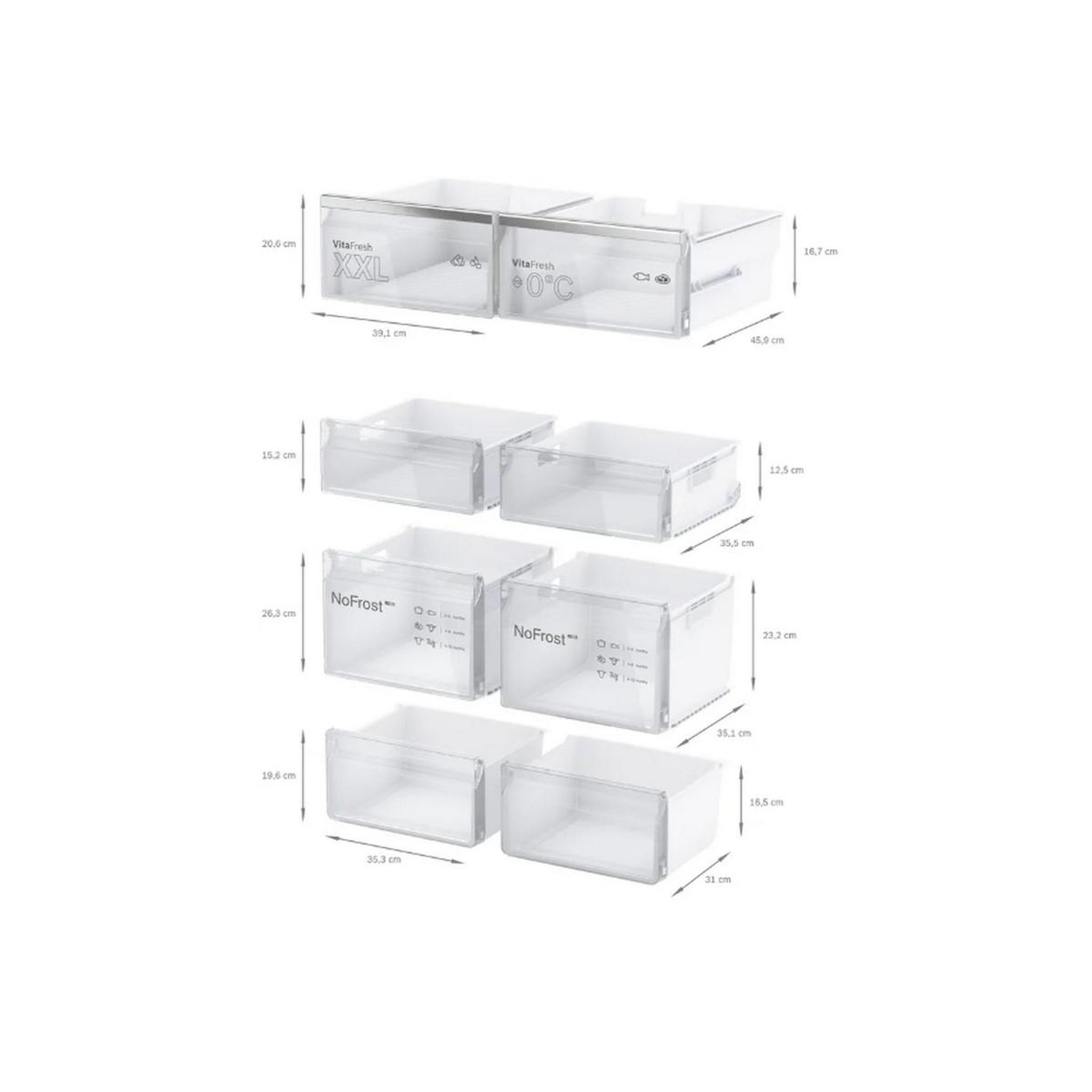 Voir la diapositive 4 : BOSCH Réfrigérateur américain 90.5cm 605l no frost - kfn96axea