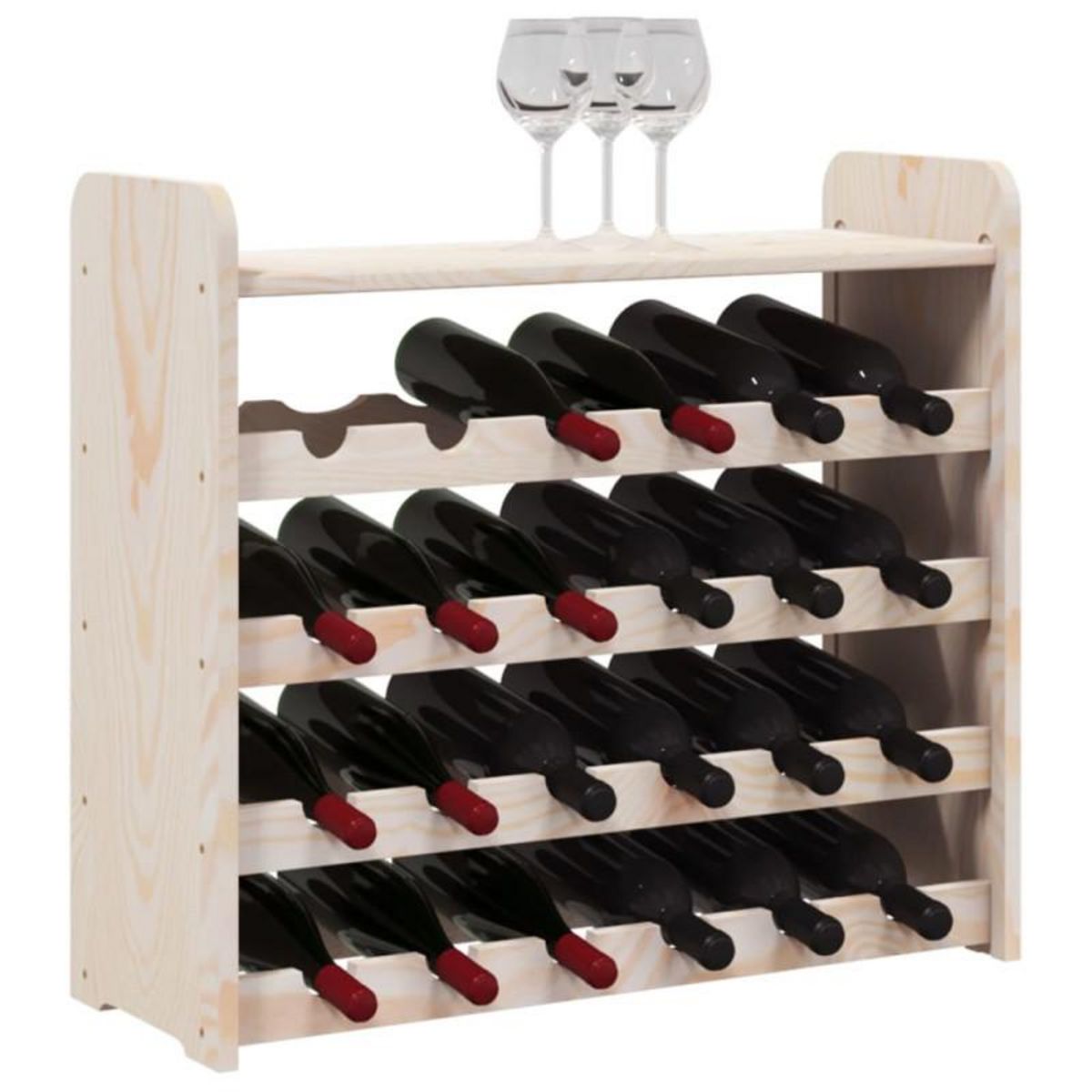 VIDAXL Casier à vin et panneau supérieur 67,5x25x60 cm bois pin massif