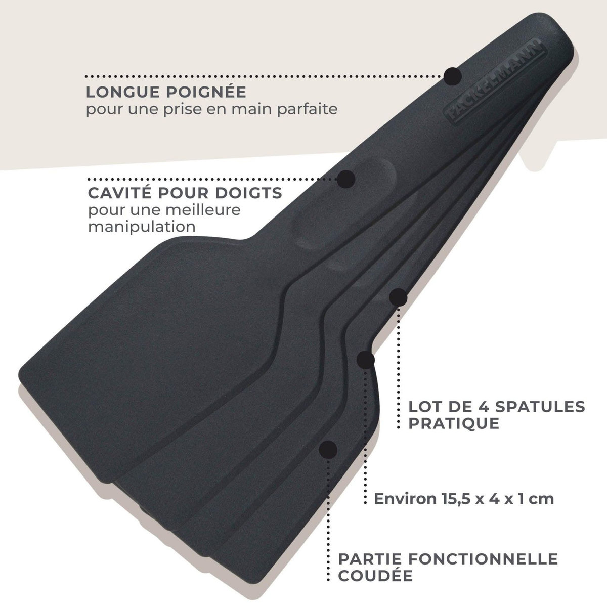 Fackelmann Lot de 4 spatules à raclette 16 cm Fackelmann