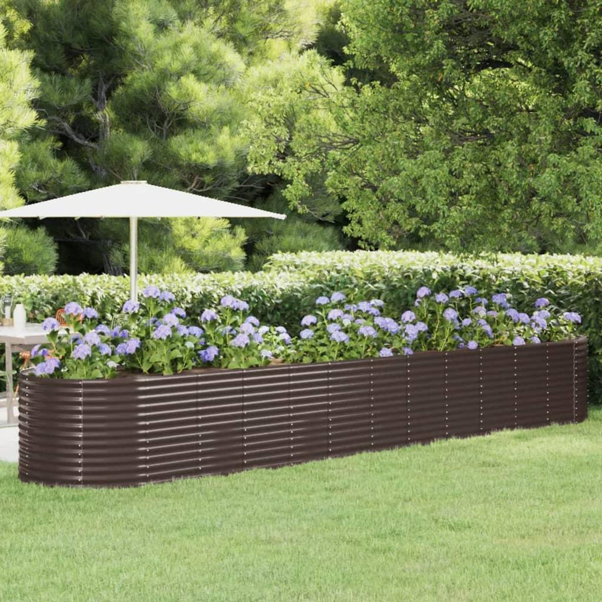 Voir la diapositive 1 : VIDAXL Lit sureleve de jardin Acier enduit de poudre marron