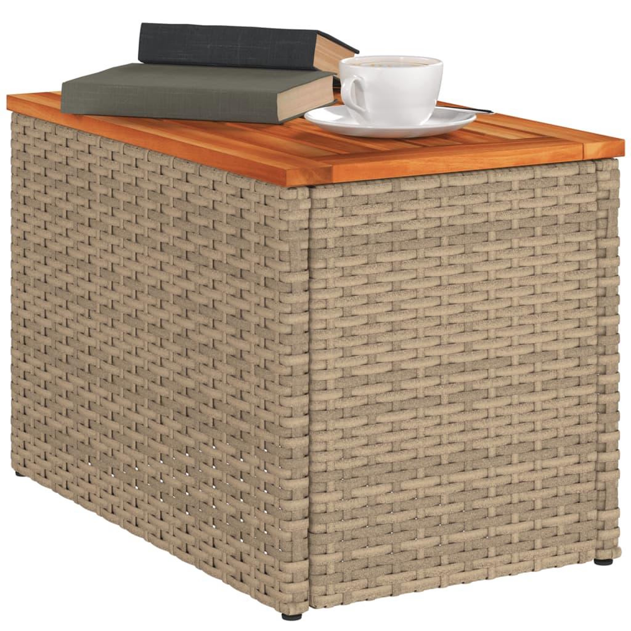 Voir la diapositive 4 : VIDAXL Tables d'appoint de jardin 2 pcs beige rotin bois massif
