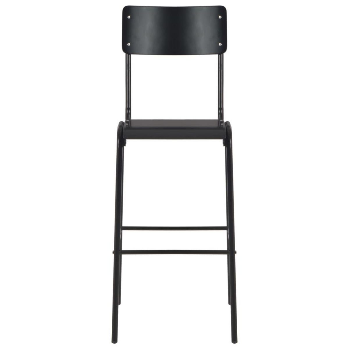 VIDAXL Chaises de bar lot de 2 noir contreplaque solide et acier