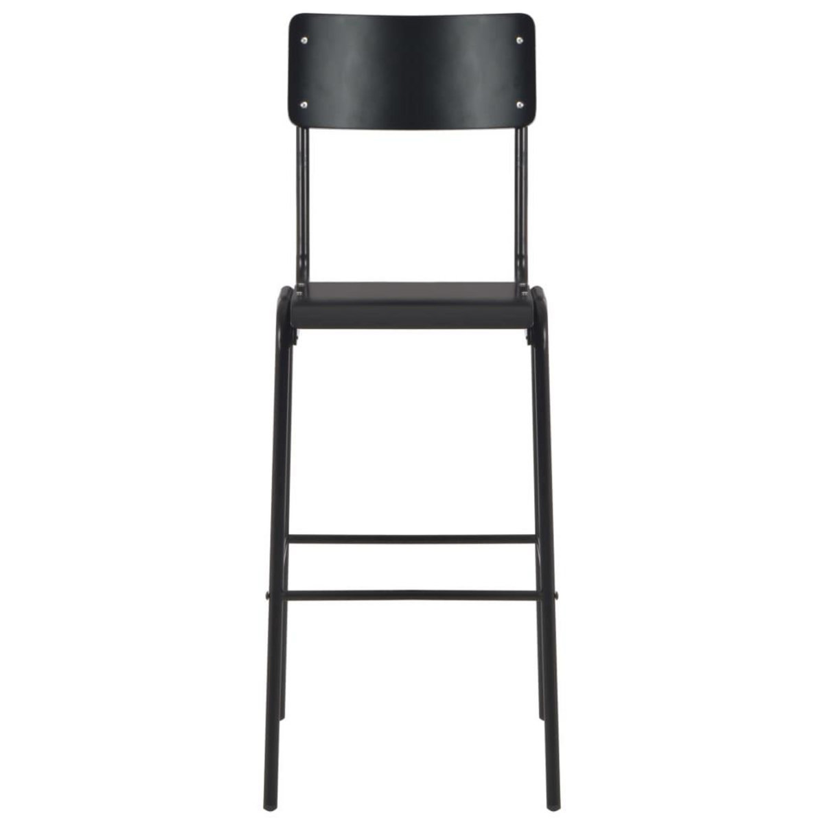 VIDAXL Chaises de bar lot de 2 noir contreplaque solide et acier
