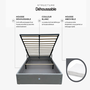Voir la diapositive 5 : KING OF DREAMS Ensemble Lit Coffre et Matelas  Latex Accueil Moelleux