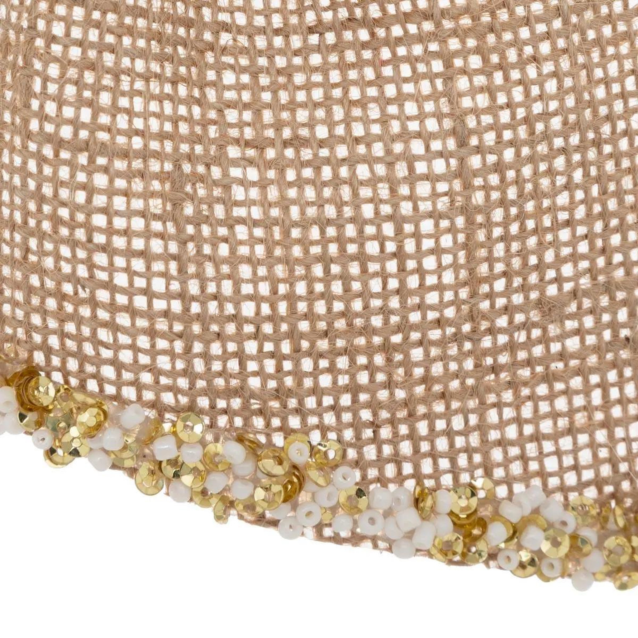 Voir la diapositive 3 : ATMOSPHERA Nœud déco noël en jute  givré  24cm naturel