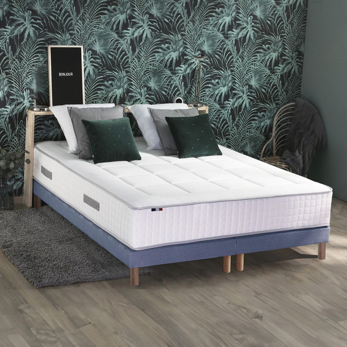 IDLITERIE Ensemble BELLAGIO 2, matelas mémoire de forme, sommier et couette