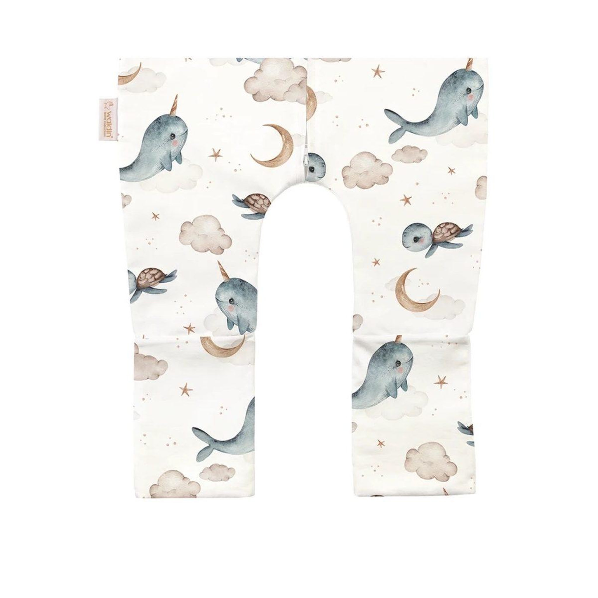 Voir la diapositive 3 : WALDIN Gigoteuse à jambes en coton - taille S (1-2 ans) - motif baleine, blanc