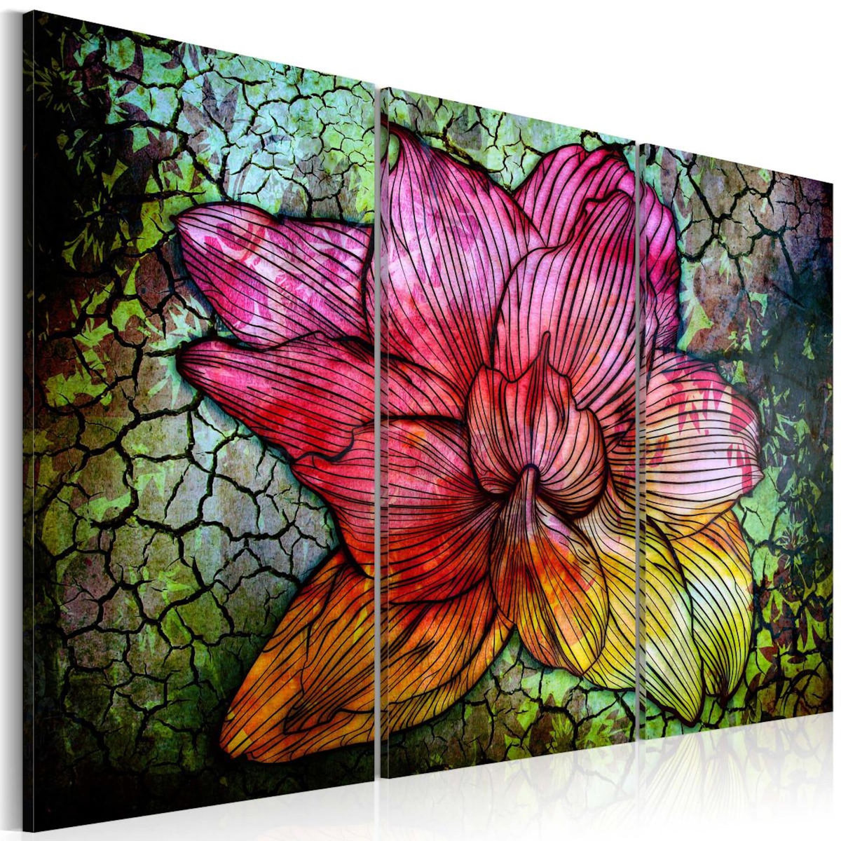 Paris Prix Tableau  Fleur Abstraite en Couleur Arc en Ciel
