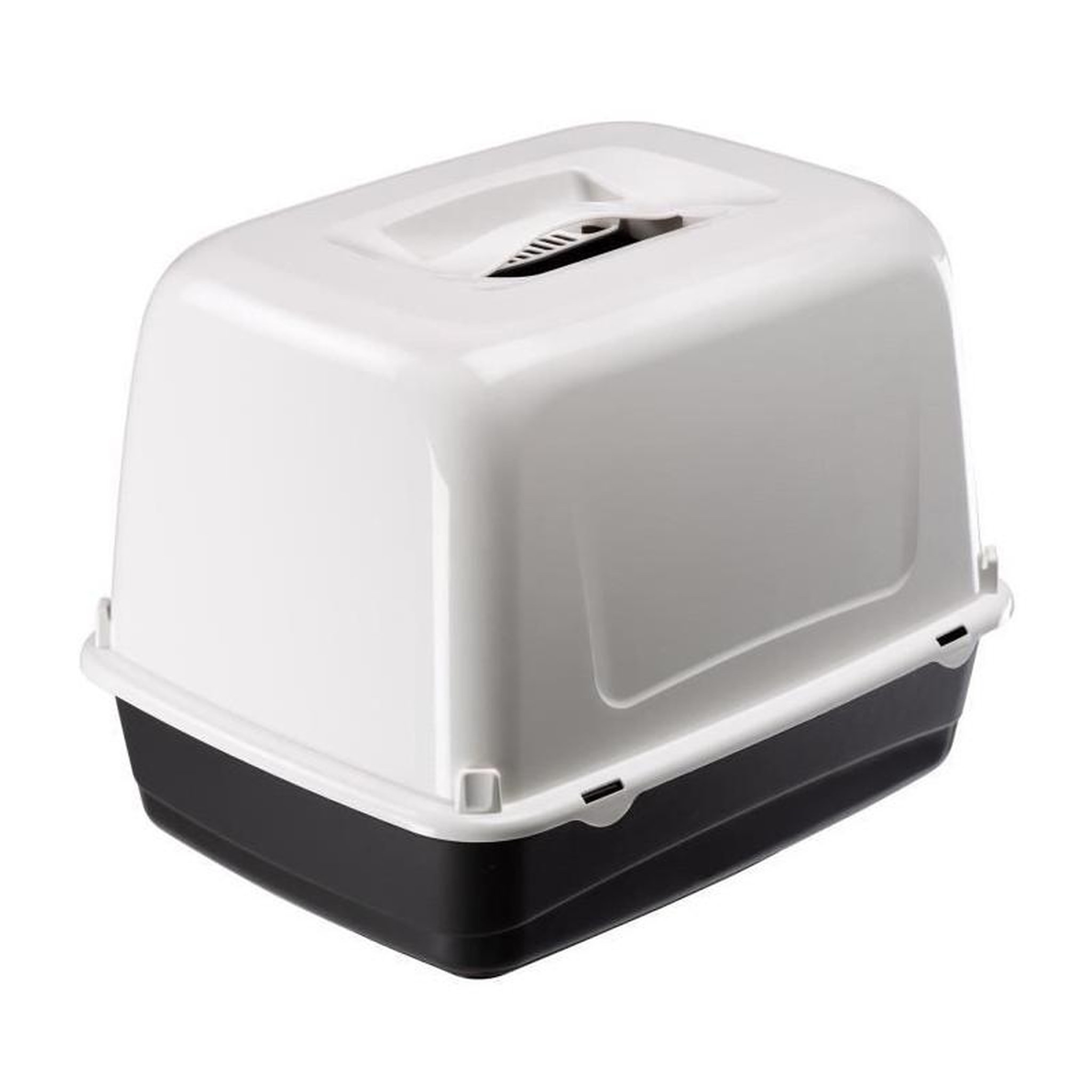 Voir la diapositive 4 : Ferplast Maison de toilette pour chat CLEAR CAT 10 - Plastique - Filtre a charbon actif - Porte - FERPLAST