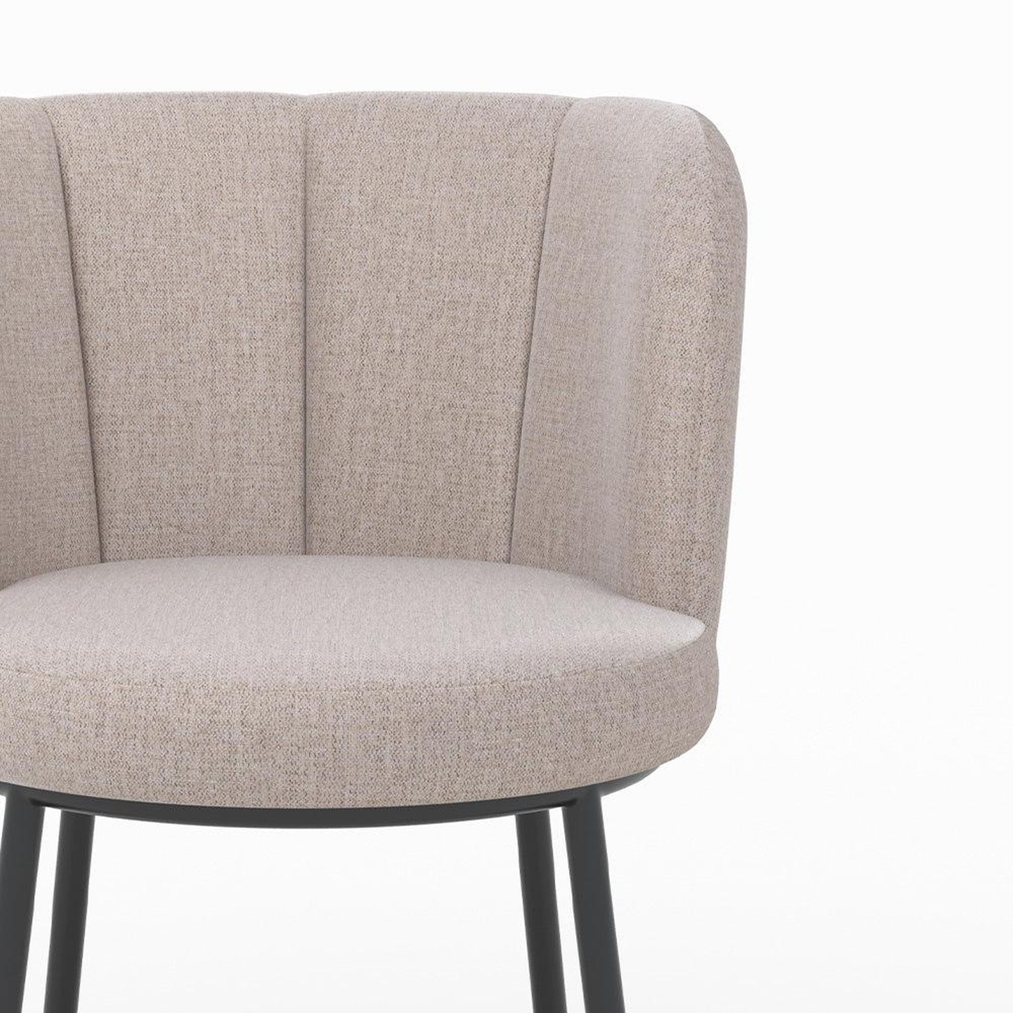 Voir la diapositive 6 : MAISON PAVANE Chaise en tissu beige chiné et pieds noirs-aby