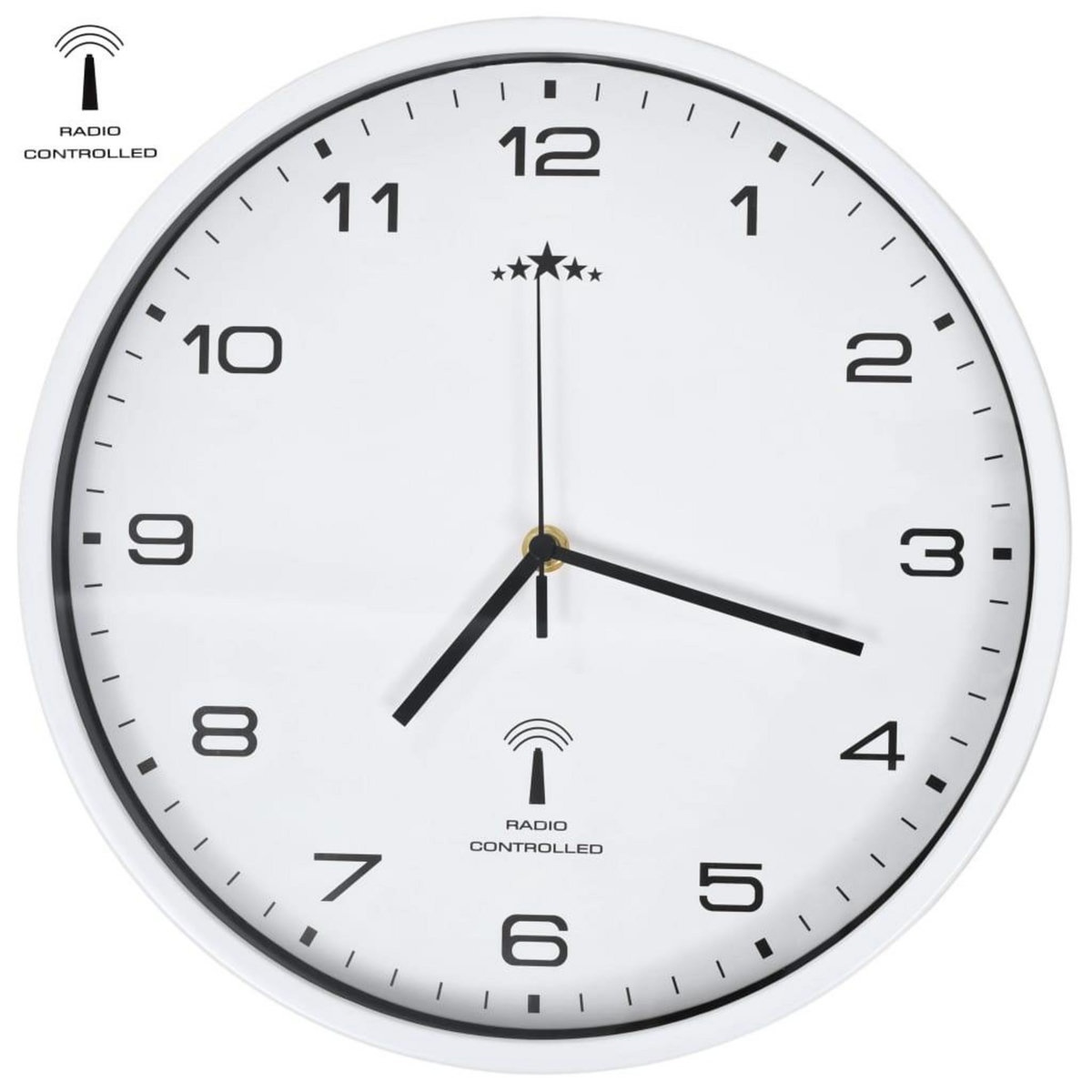 VIDAXL Horloge murale radioguidee avec mouvement a quartz 31 cm Blanc