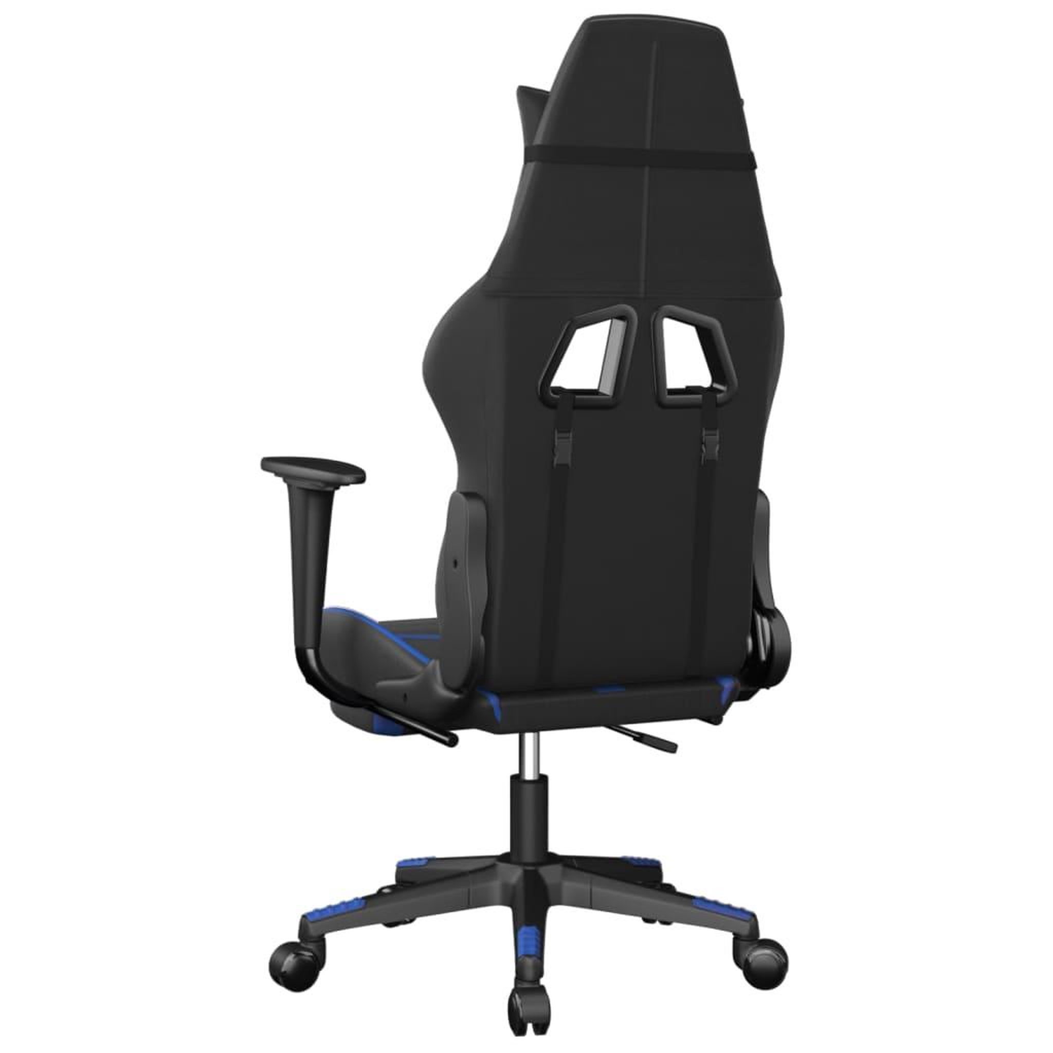 Voir la diapositive 5 : VIDAXL Chaise de jeu avec repose-pied Noir et bleu Similicuir