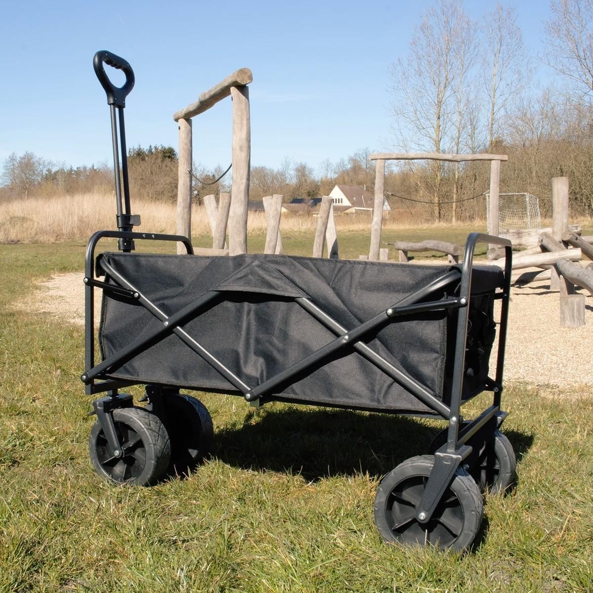 KZ GARDEN Chariot de transport pliable polyvalent 402L Tissu OXFORD Roues tout terrain 8  Charge 50Kg Chariot de Jardin Camping Plage