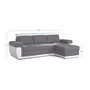 Voir la diapositive 6 : BEST MOBILIER Milan - canapé d'angle réversible - 4 places - convertible avec coffre - en simili et tissu
