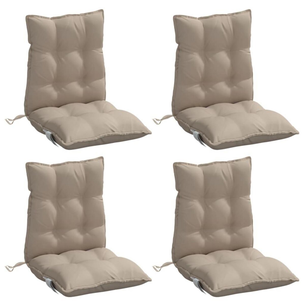 VIDAXL Coussins de chaise a dossier bas lot de 4 taupe tissu oxford