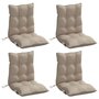 Voir la diapositive 3 : VIDAXL Coussins de chaise a dossier bas lot de 4 taupe tissu oxford
