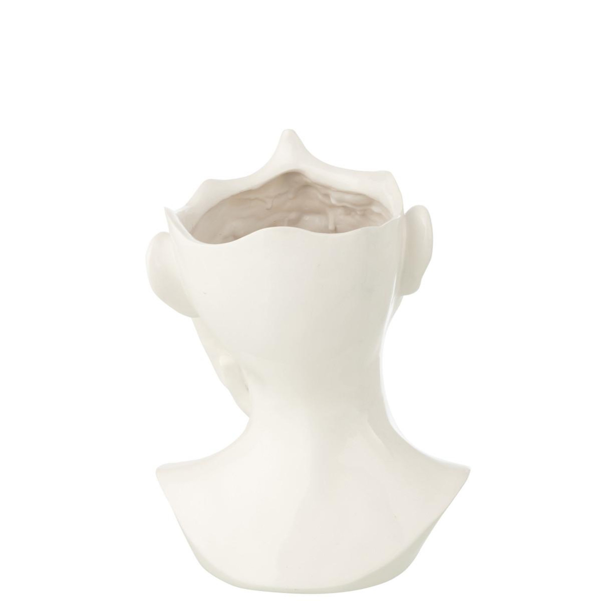 Voir la diapositive 3 : J-LINE Cache-pot buste de femme  muse  27cm blanc