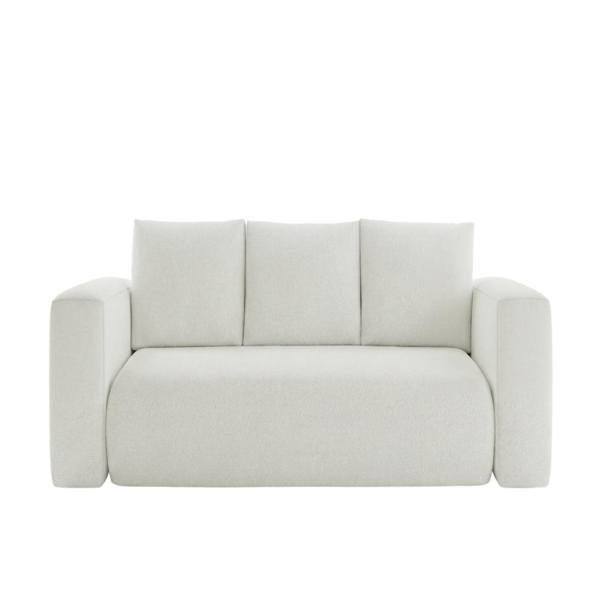 CASANOVA PARIS Ariel - canapé droit convertible tissu bouclette 3 places. Coloris disponibles : Gris, Vert, Beige, Orange, Bleu