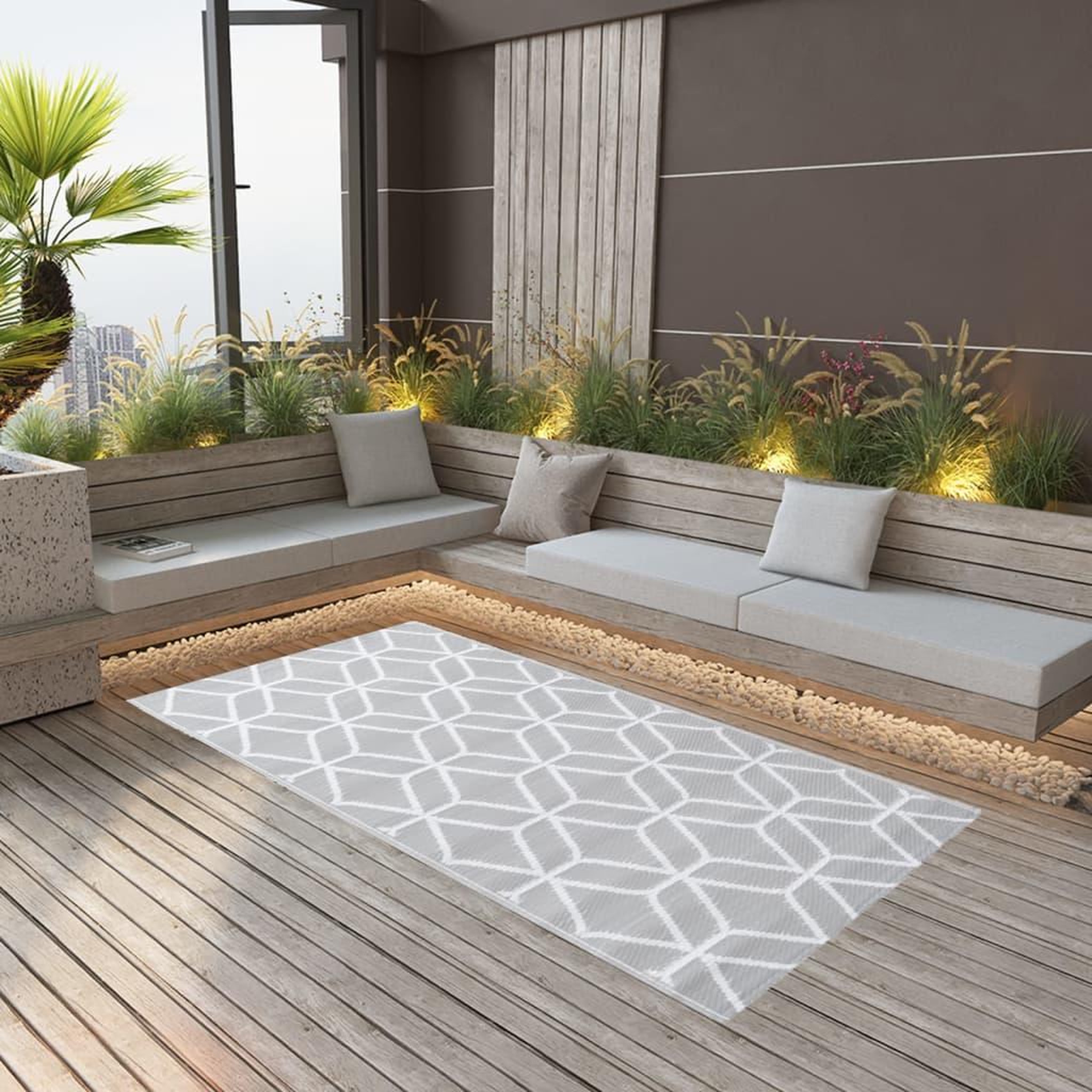 Voir la diapositive 1 : VIDAXL Tapis d'exterieur ARAKIL Gris 160x230 cm PP