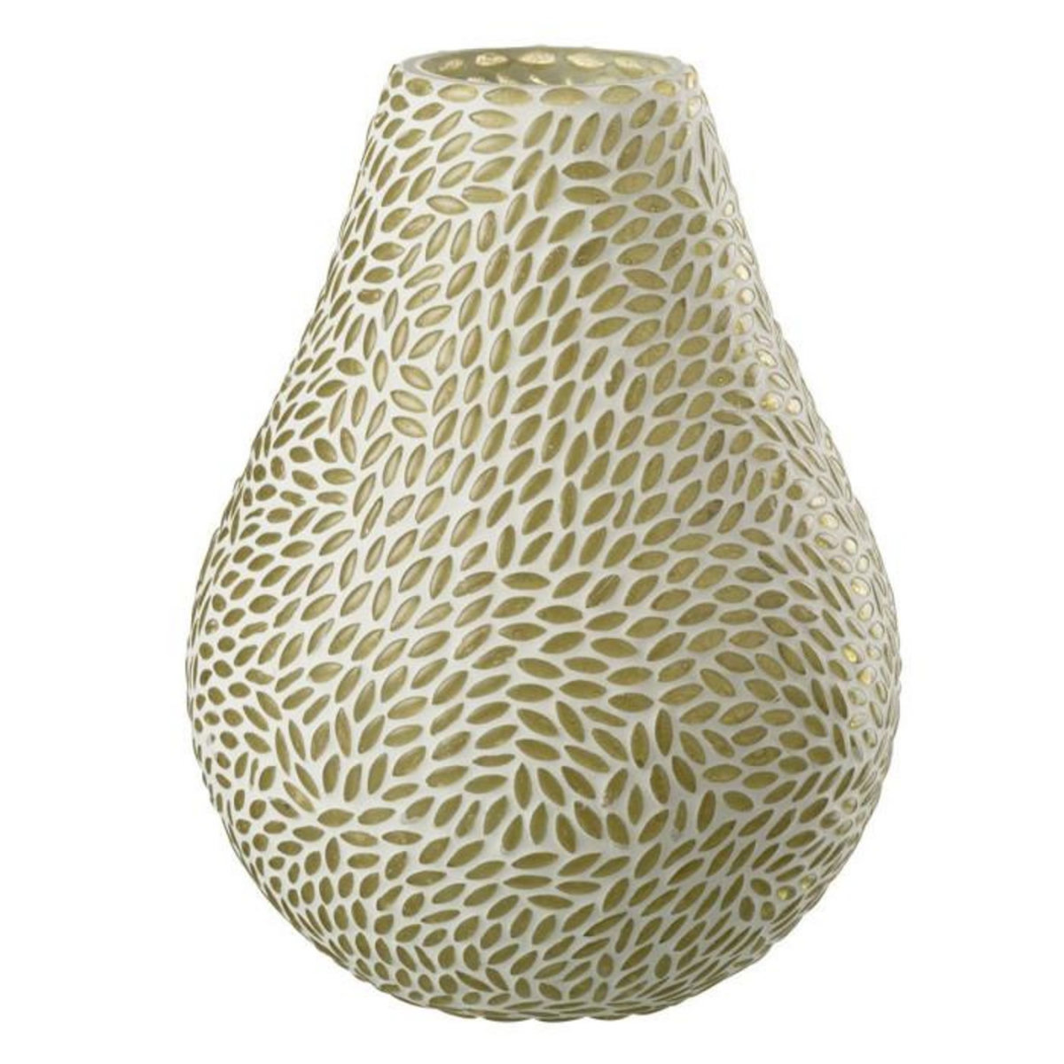 Paris Prix Vase Mosaïque en Verre  Mira  22cm Blanc & Vert