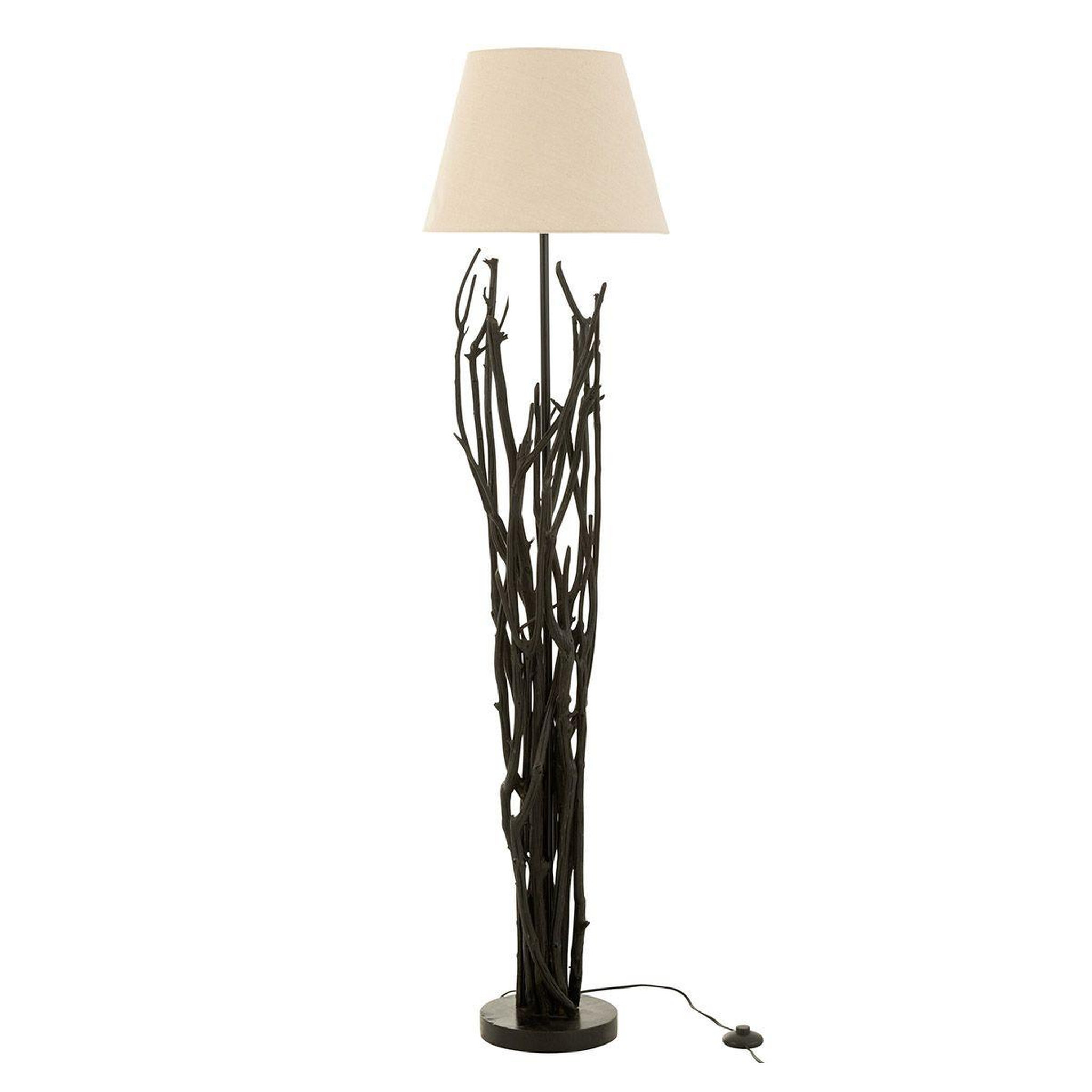 Voir la diapositive 2 : J-LINE Lampadaire Design en Bois  Branches  170cm Noir