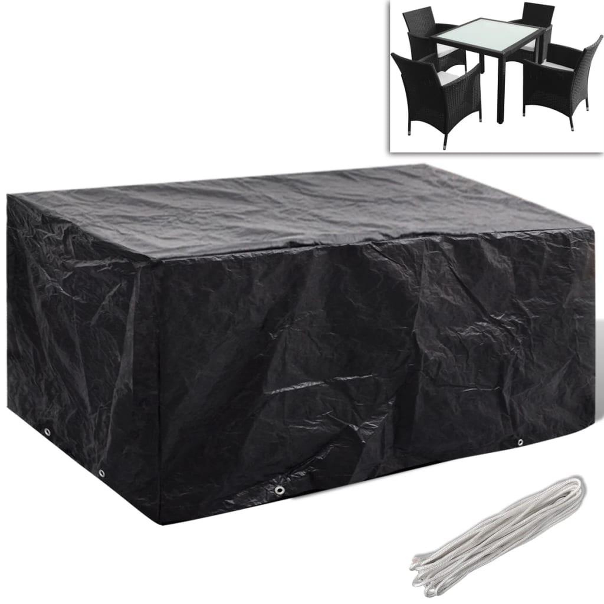 Voir la diapositive 2 : VIDAXL Housses de salon de jardin 2 pcs Rotin 8 œillets 180 x 140 cm