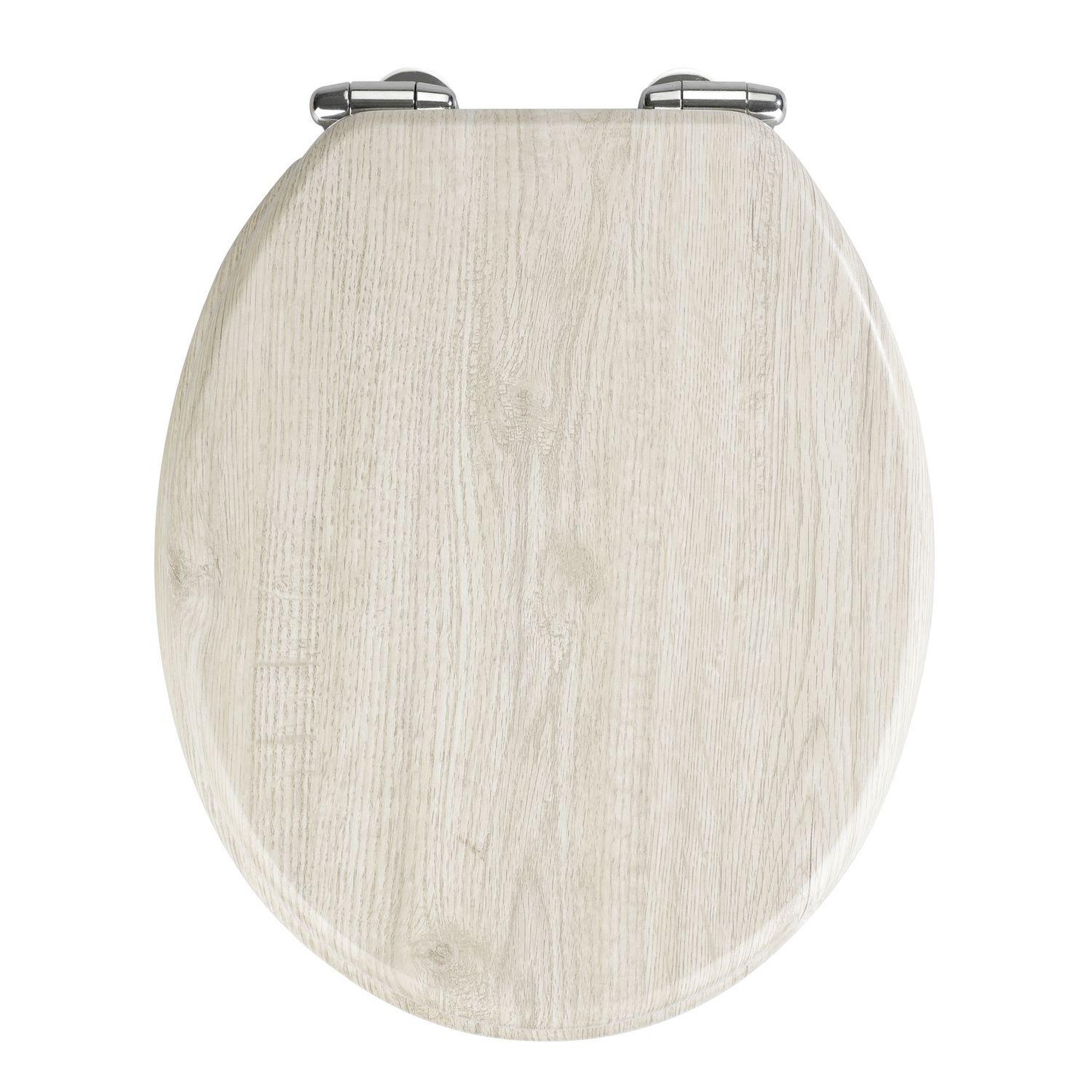 Voir la diapositive 1 : Wenko Abattant WC en MDF design bois chêne - Gris
