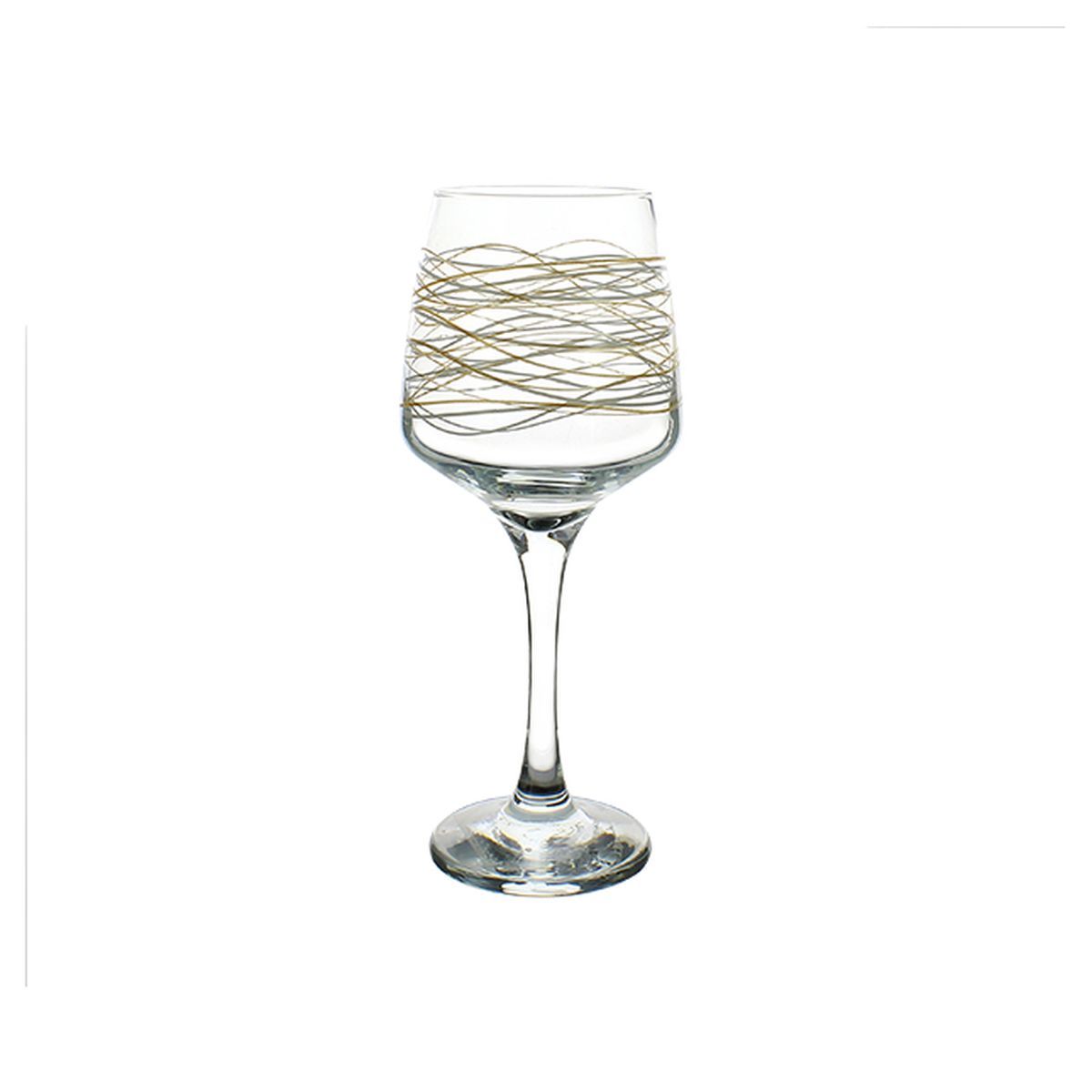 Set 3 verres à pied 29.5cl double filet or et blanc GLAMOUR 