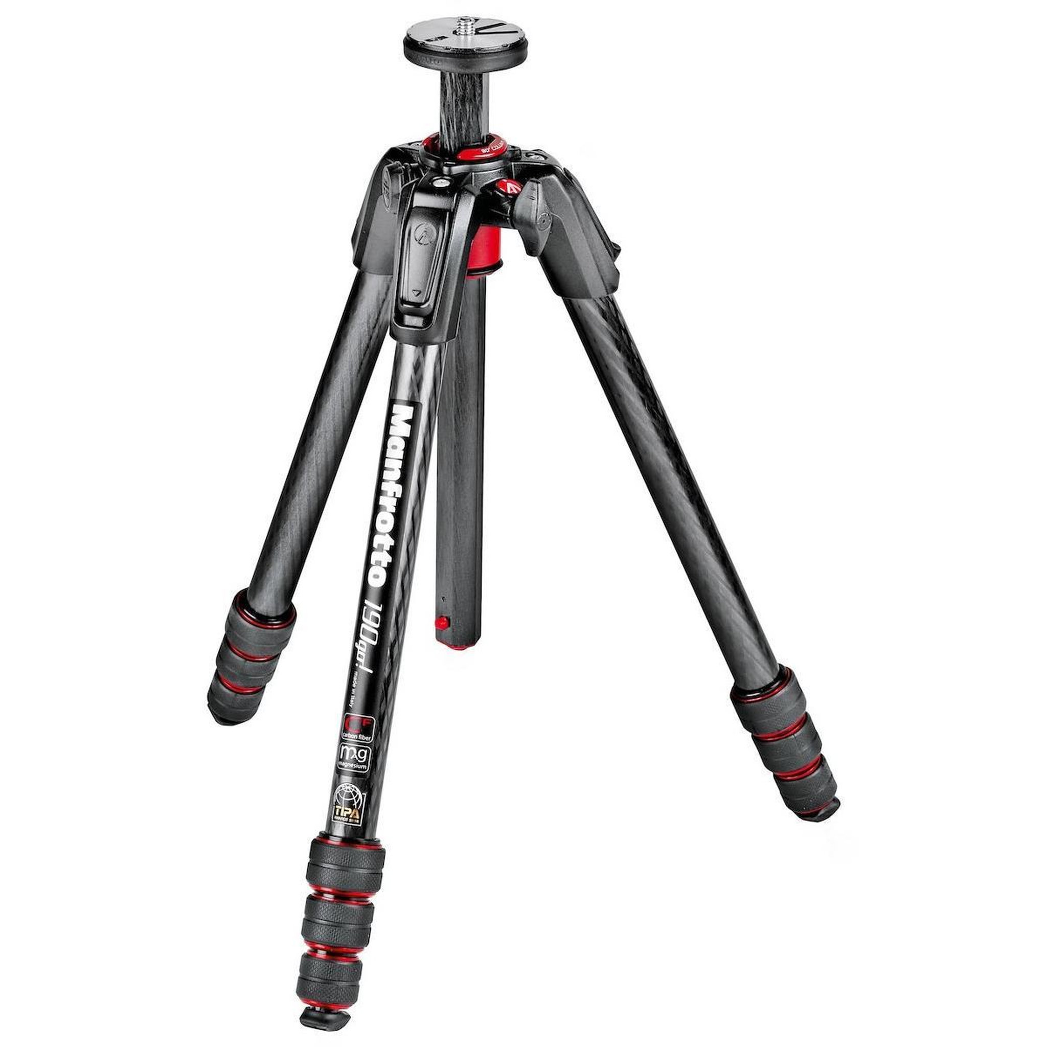 Voir la diapositive 2 : MANFROTTO Manfrotto MT190GOC4 trépied Caméras numériques 3 pieds Noir, Rouge