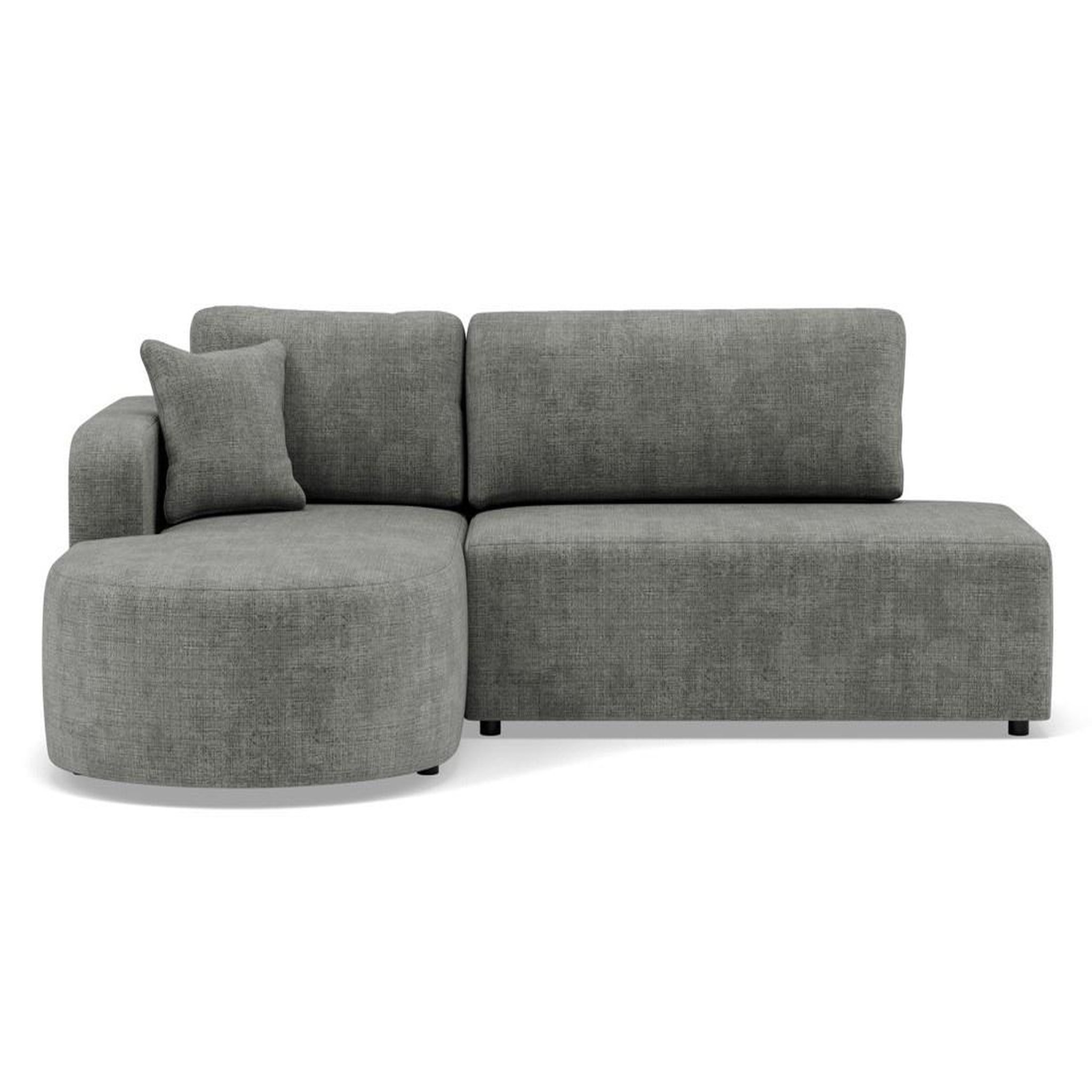 Voir la diapositive 1 : BEST MOBILIER Miro - canapé d'angle gauche 4 places convertible avec coffre en velours texturé
