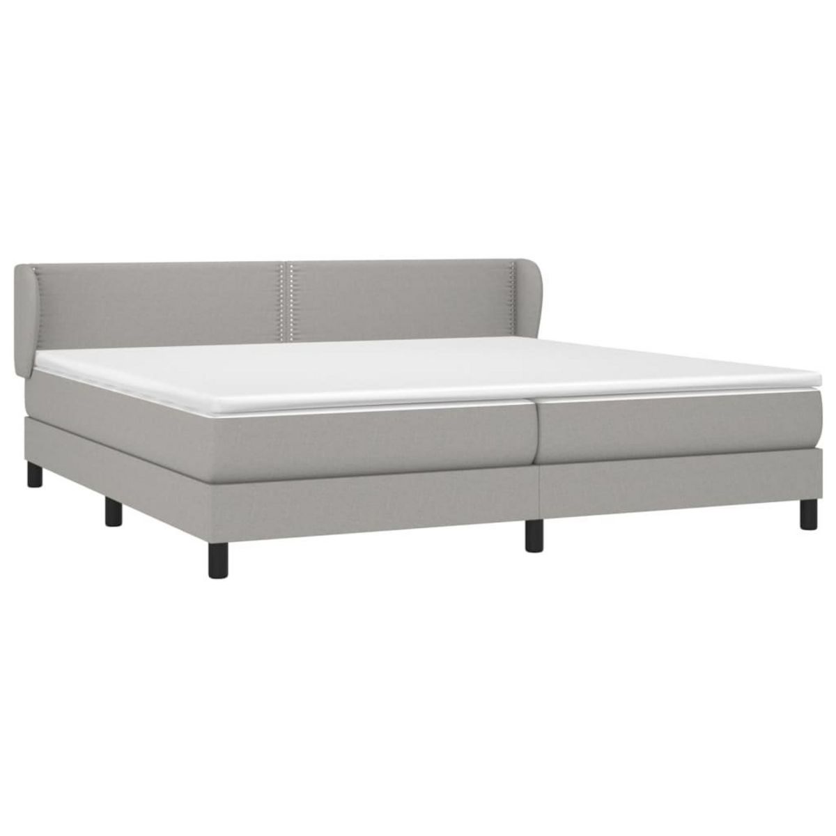 VIDAXL Sommier a lattes de lit avec matelas Gris clair 200x200cm Tissu