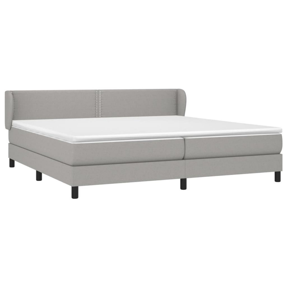 VIDAXL Sommier a lattes de lit avec matelas Gris clair 200x200cm Tissu