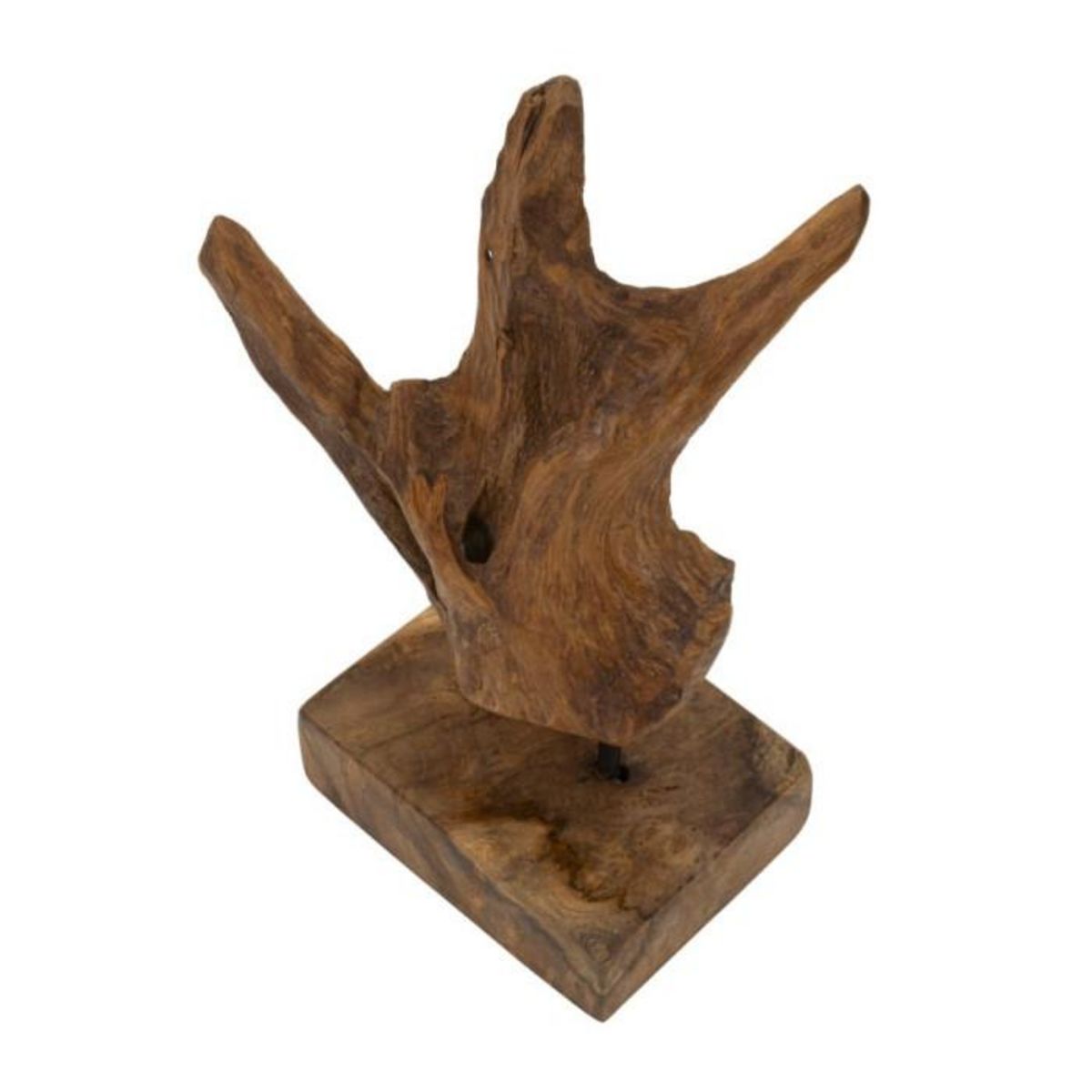 Paris Prix Objet Déco Tronc d'Arbre en Teck  Akars  34cm Naturel