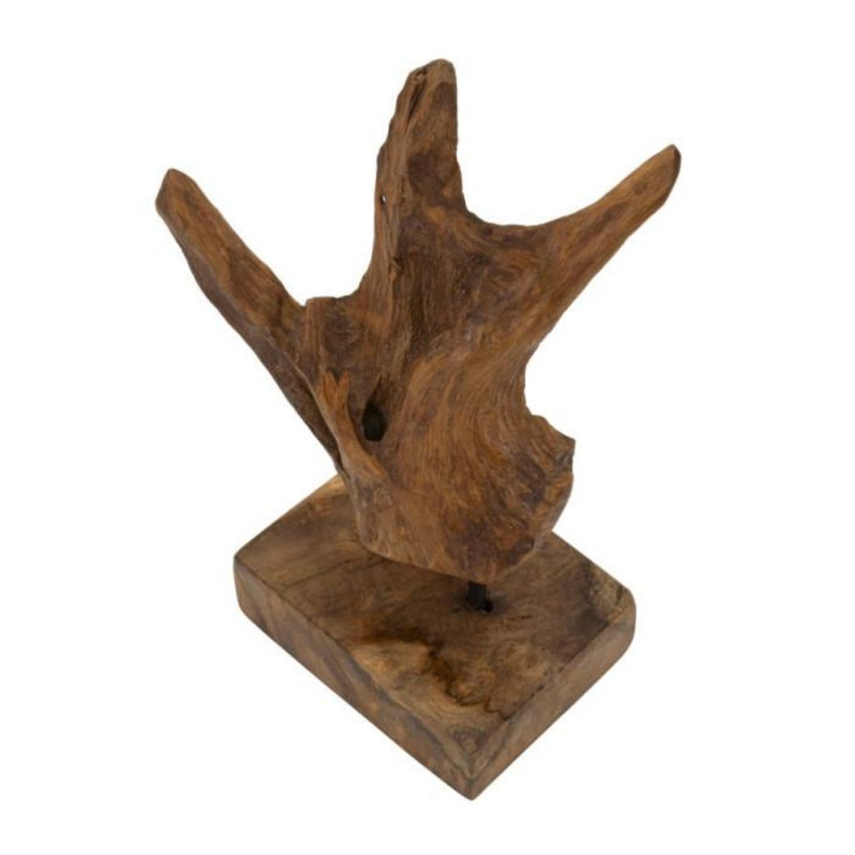 Paris Prix Objet Déco Tronc d'Arbre en Teck  Akars  34cm Naturel