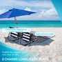 Voir la diapositive 4 : OUTSUNNY Lot de 2 tapis de plage rembourrés pliables - matelas de plage - dossier inclinable, rangement - métal polyester blanc bleu