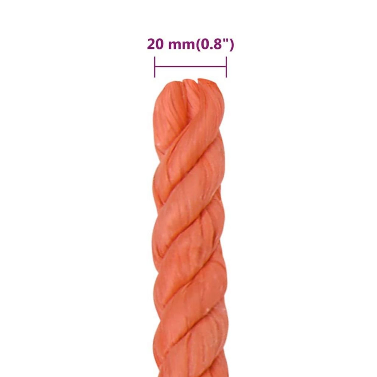 VIDAXL Corde de travail Orange 20 mm 25 m Polypropylene