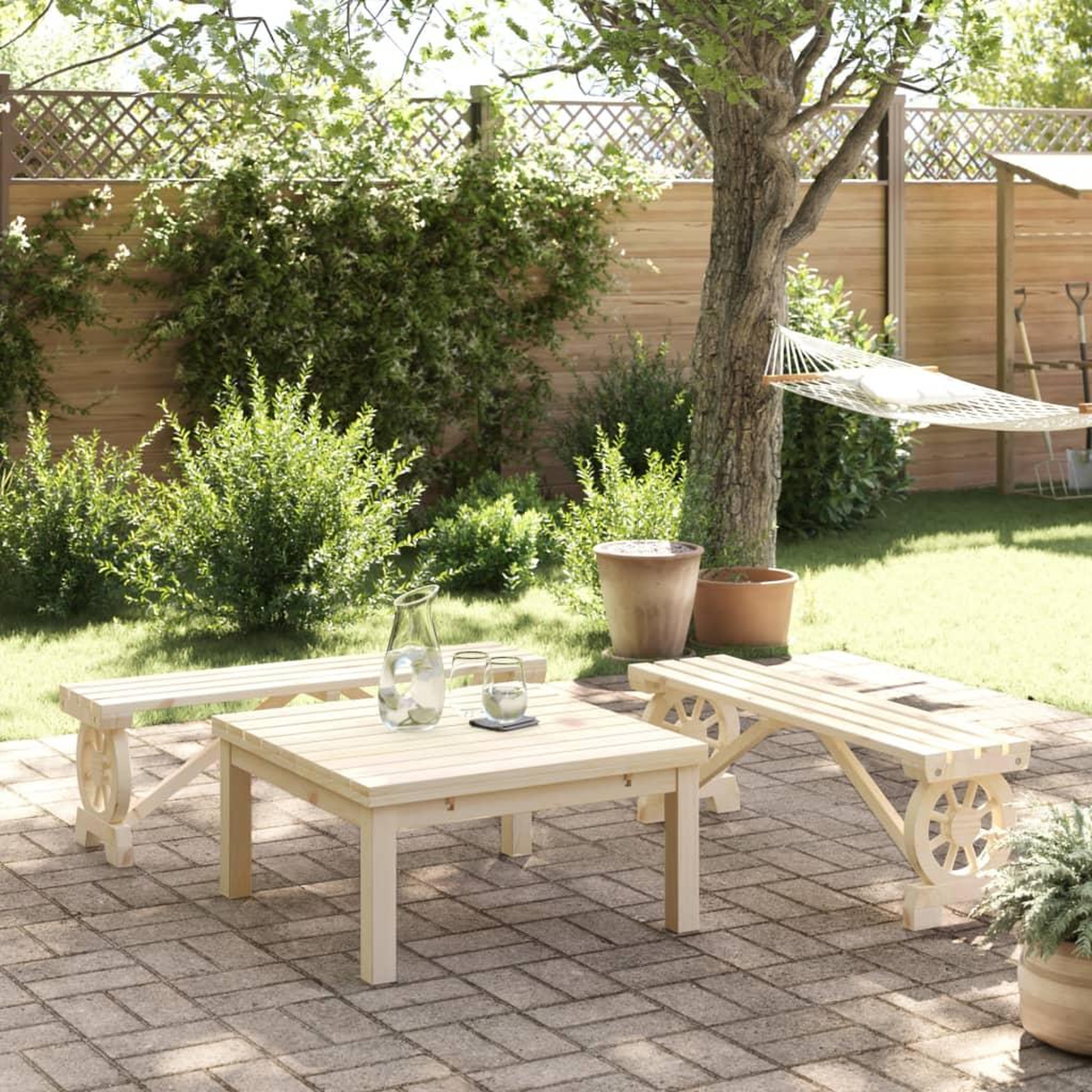 VIDAXL Bancs de jardin lot de 2 bois de sapin massif
