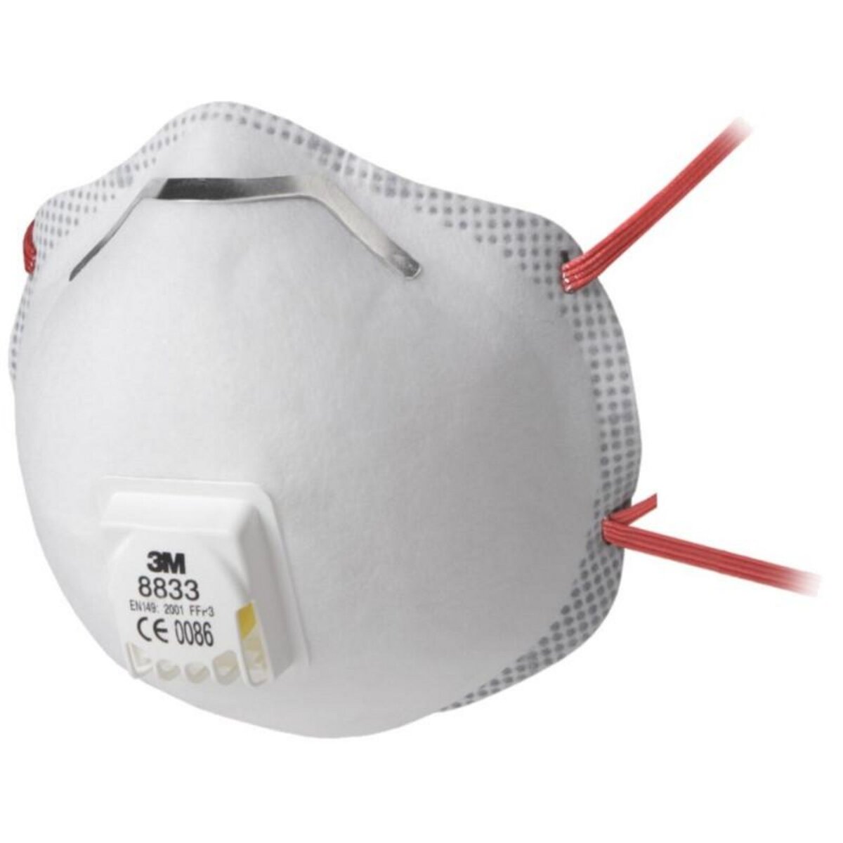 3M Boîte de 10 masques respiratoires coques jetables série 8833 FFP3 RD avec soupape blanc 3M 7100057145