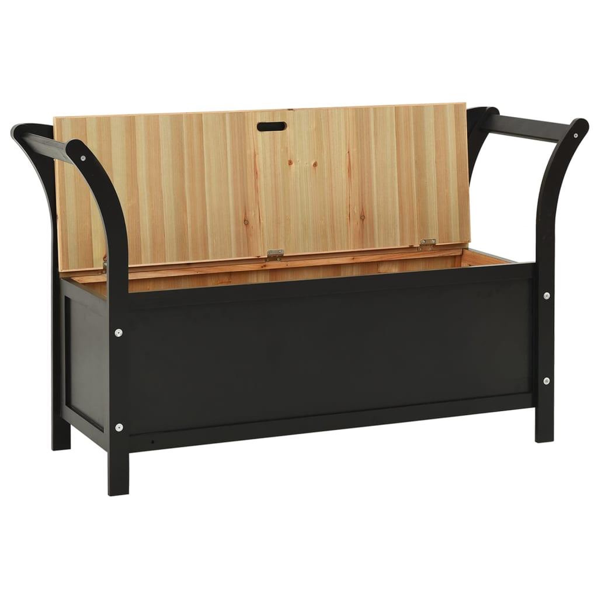 Voir la diapositive 4 : VIDAXL Banc Noir 107x45x75,5 cm Bois de sapin solide
