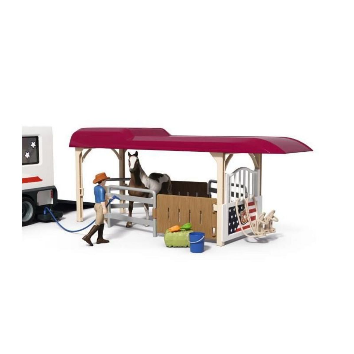 Schleich Figurine Pick-up et sa grande remorque équestre, Schleich 42705 Gamme Horse Club