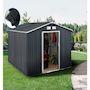 Voir la diapositive 2 : Habitat et Jardin Abri de jardin métal -  Vegas - 15 m² avec gouttière - Gris