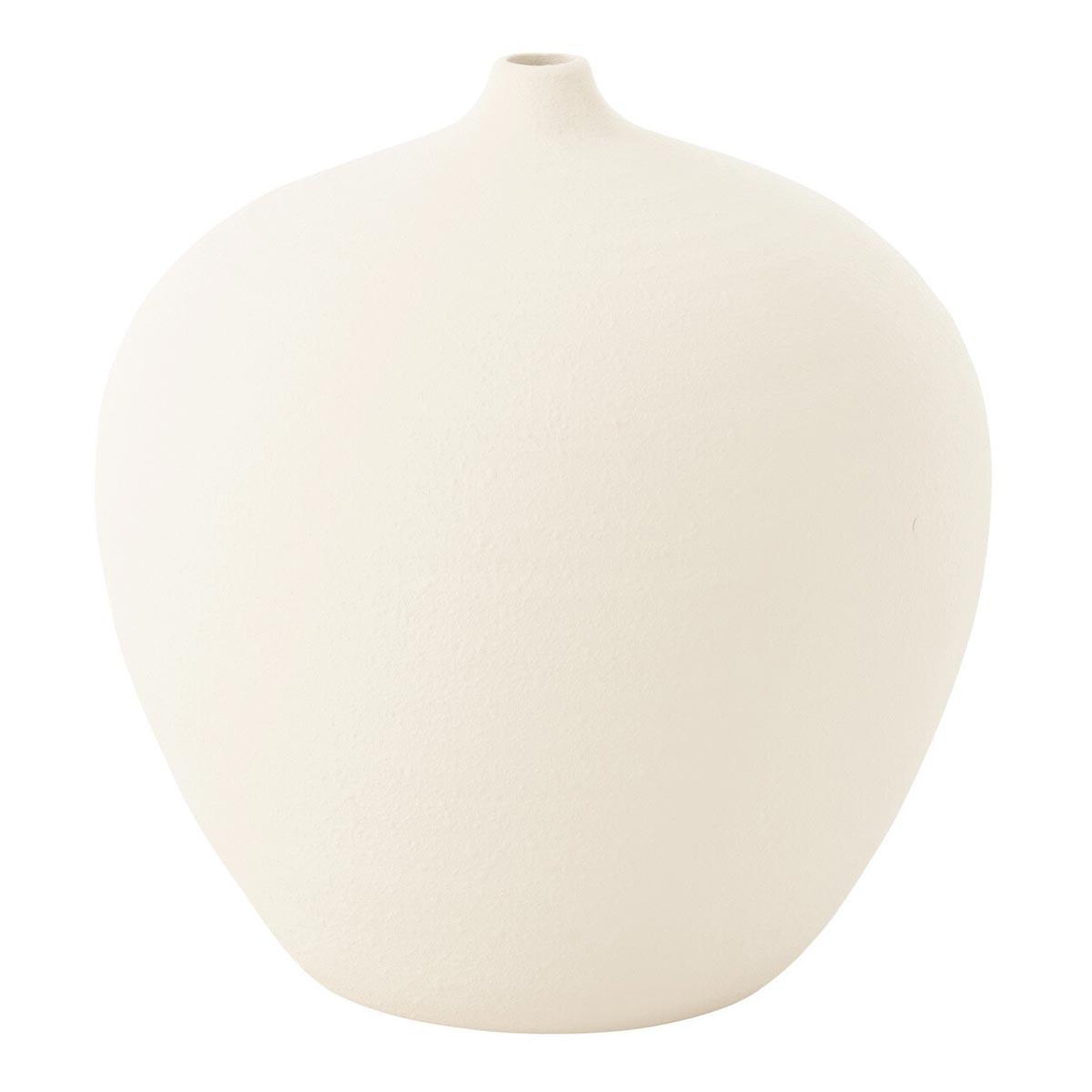 J-LINE Vase bouteille en argile  cassia  35cm blanc